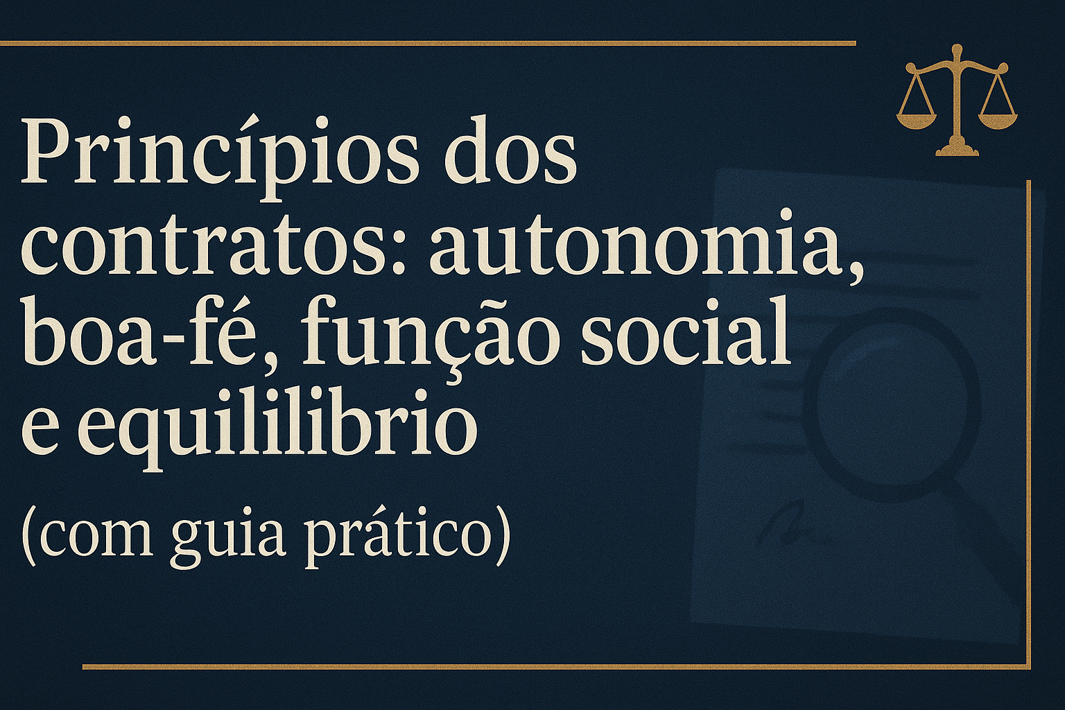 Instituto do Contrato e seus Princípios Legais
